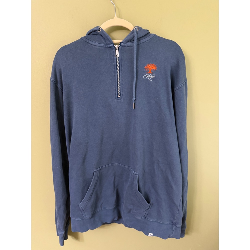 Landway Apparel Kiawah Island Course Quarter Zip Hoodie Mens XL Blue Sweatshirt